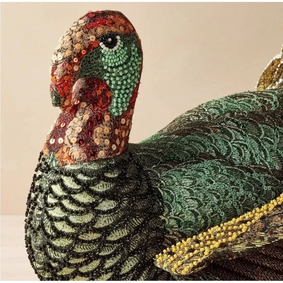 Festive Green and Brown Turkey Decor - Picture 2 of 4